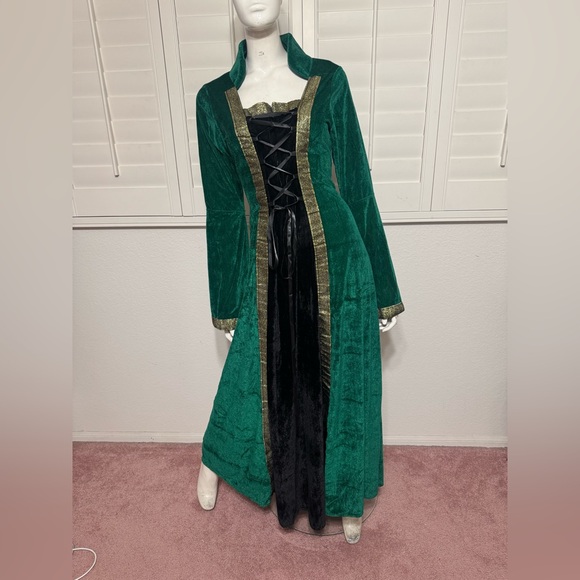New xl green renaissance Princess Victorian dress costume gown goth long - Picture 3 of 4